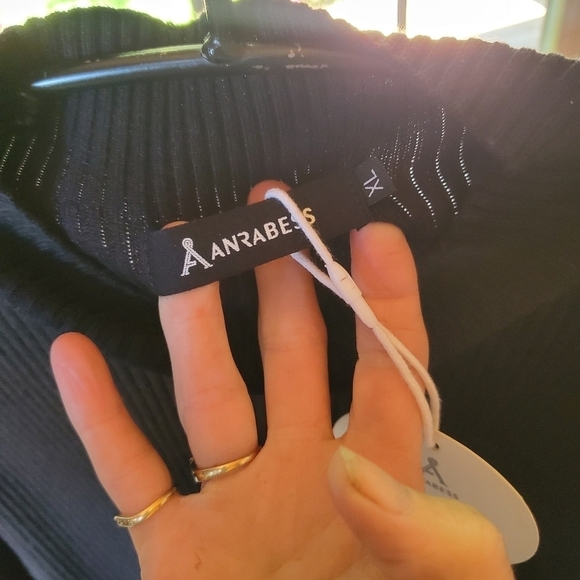 Anrabess Black‎ Ribbed Sweater Long Sleeve Sz. XL Dress - Picture 4 of 11